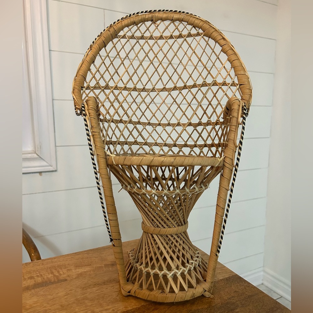 Vintage Peacock Chair Plant Holder